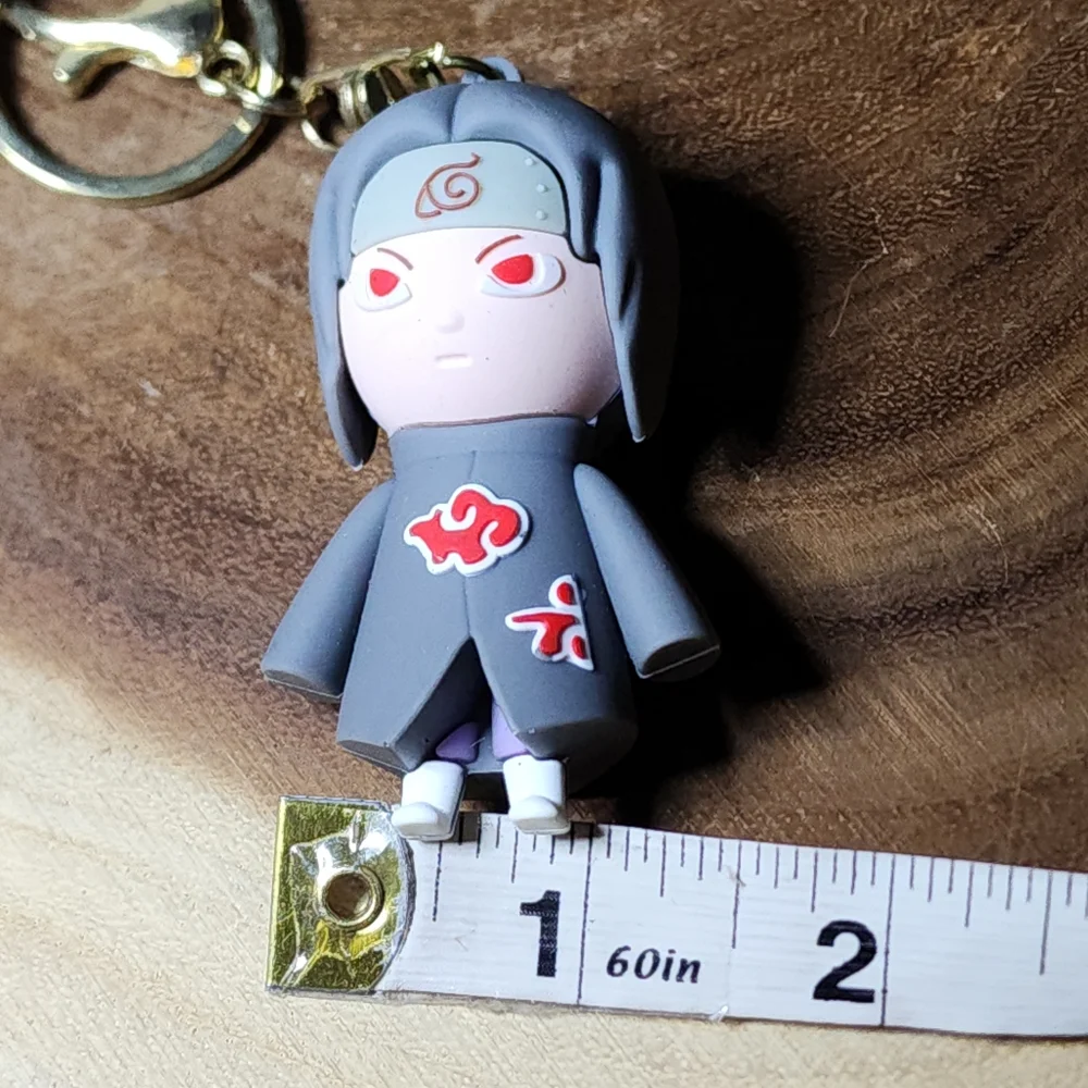 Naruto Anime Figure Keychain Key Ring (Gray-Itachi Uchiha)